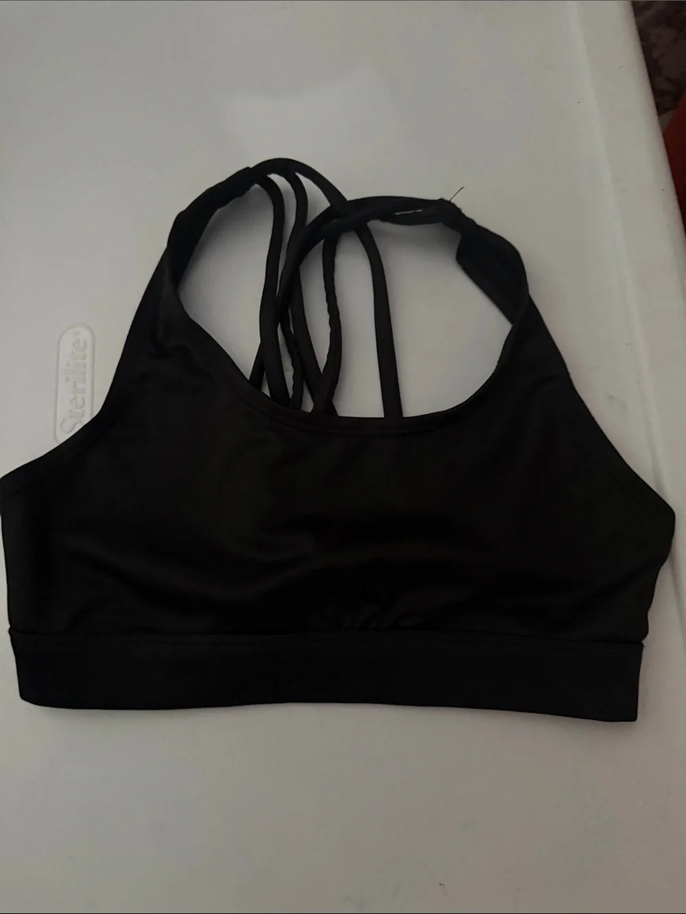 justice Oh So Soft Black Strappy Sports Bra Size 30